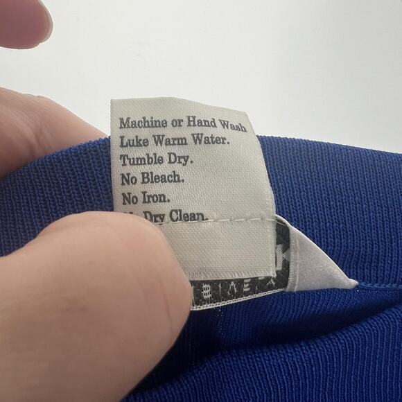 Exclusively Misook Skirt Womens 1X Blue Knit Pull On Elastic Waist Side Slit - Picture 4 of 8